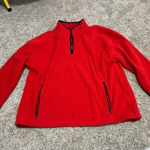 Old Navy Bright Red Fleece Quarter-Zip Pullover